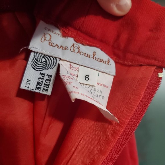 Pierre Boucahrd | Vintage Red Wool Skirt - Picture 6 of 7